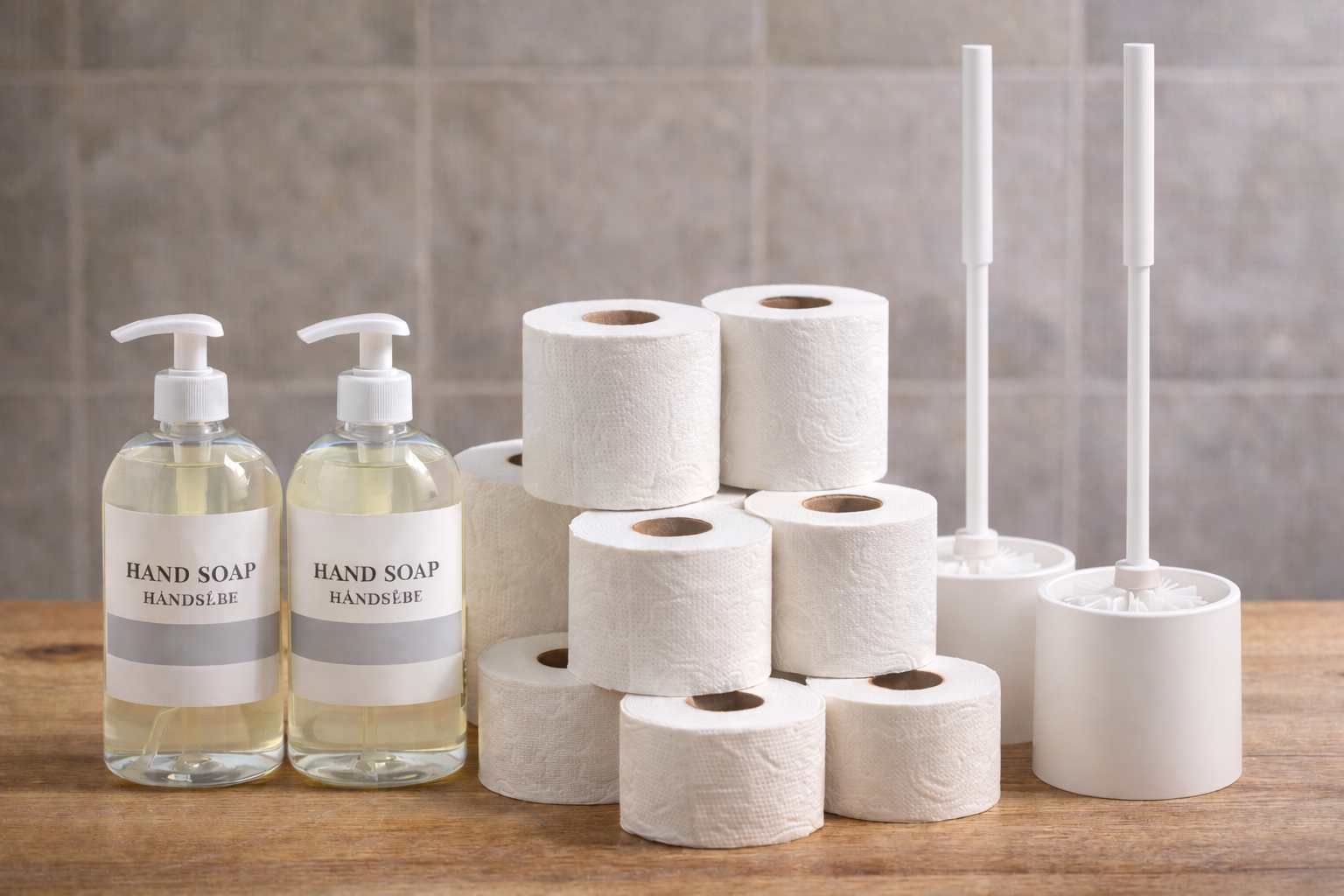 Eight shirts arranged on table in black, olive, grey, blue, white, red, mustard, and green.
